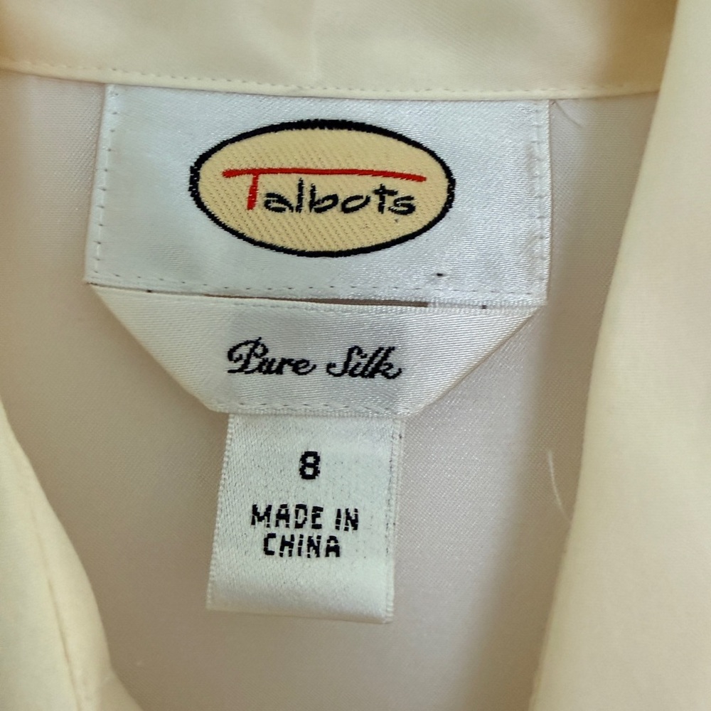 Talbots Cream Ruffled Blouse - Picture 5 of 5